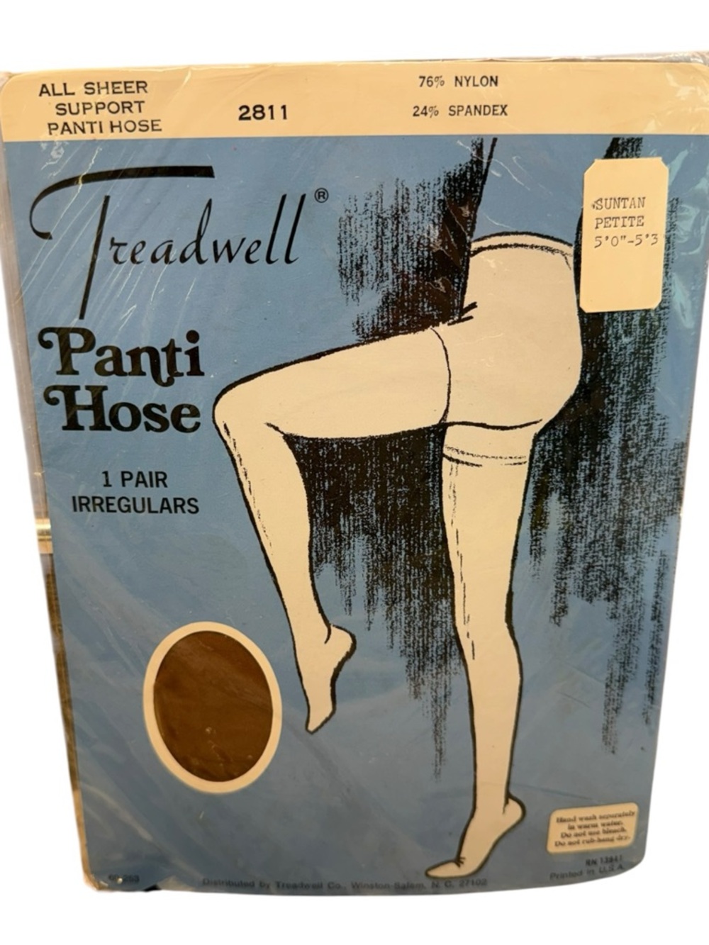 Vintage Treadwell All Sheer Support Pantyhose Suntan Petite 2811
